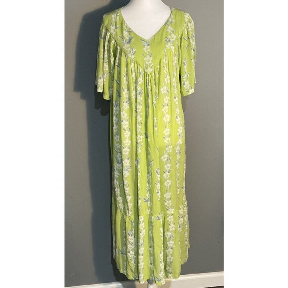 Amanda Stewart Leisurewear VINTAGE Maxi Floral Dress Pockets Cottage Boho Large - Picture 2 of 7